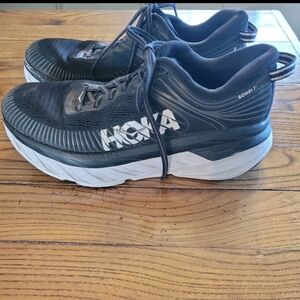 hoka one one bondi 7 Womens s size 8.5 running sneakers black/white